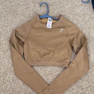 Gymshark Tan Long Sleeve Crop Top